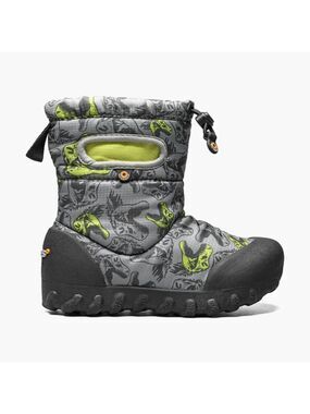 Size 5 Baby Bogs Kids' Gray and Green Dino Boots